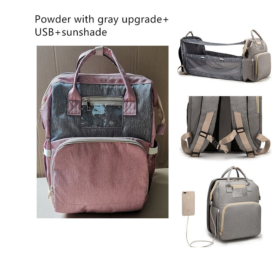 USB Charging Mommy Multi-function Foldable Backpack