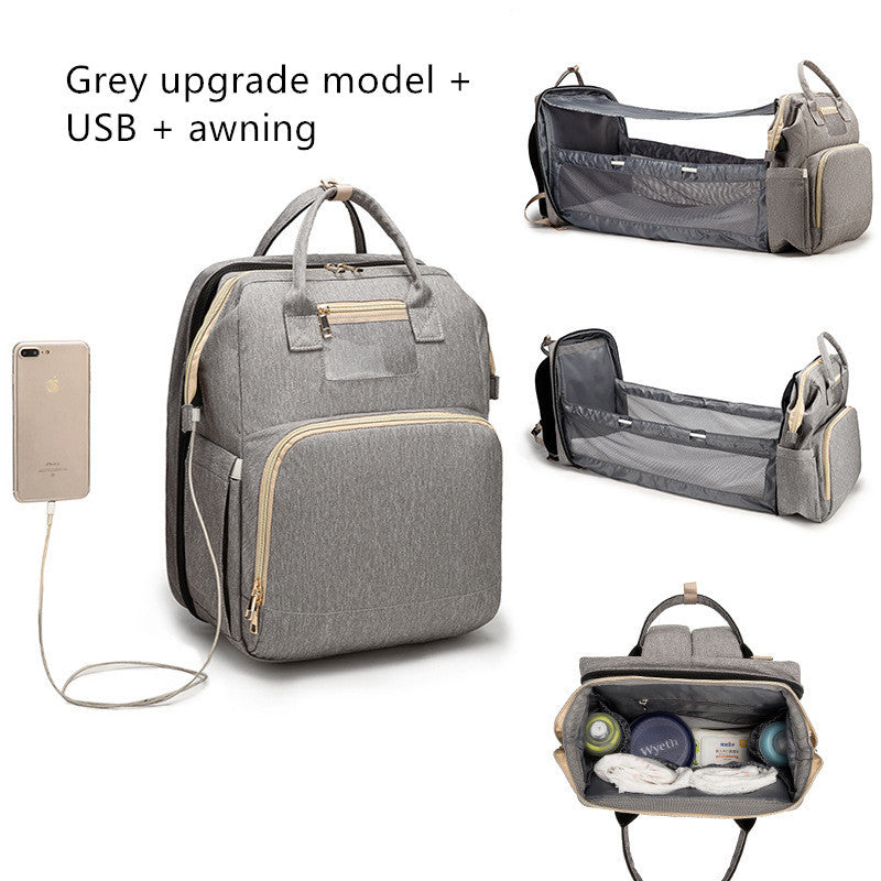 USB Charging Mommy Multi-function Foldable Backpack