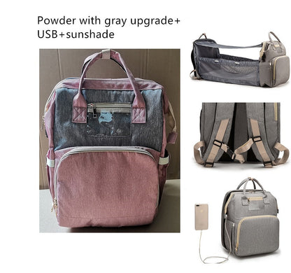 USB Charging Mommy Multi-function Foldable Backpack