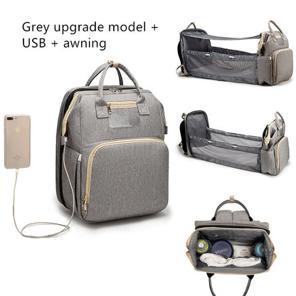 USB Charging Mommy Multi-function Foldable Backpack